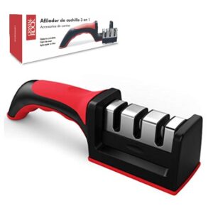 Afilador cuchillos piedra ceramica doble